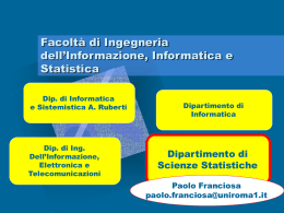 Presentazione di PowerPoint - Facoltà di Scienze Statistiche