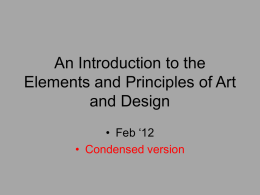 The Elements and Principles of Art and Design