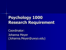 Psychology 1000 SONA Presentation