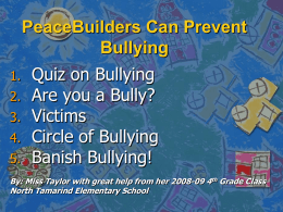 Peacebuilders Quiz on Bullying