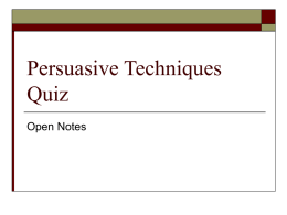Persuasive Techniques Quiz