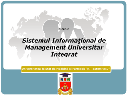Sistemul In formaţional de Management Universitar Integrat