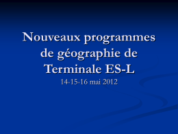 Programme de géographie ES et L