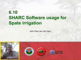 6.10 Introduction SHARC - Spate Irrigation Network