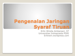 Pengenalan Jaringan Syaraf Tiruan