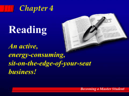 Becoming a Master Student