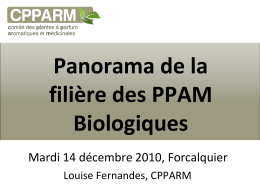 Panorama de la filière des PPAM biologiques