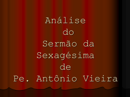 Análise do Sermão da Sexagésima de Pe. Antônio Vieira