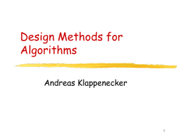 Slides on Algorithm Design - TAMU Computer Science Faculty Pages