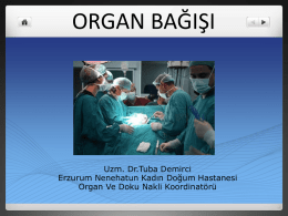 Organ ve Doku bağışı konulu eğitim slaytlarından bir bölüm