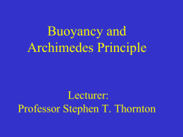 Lecture 28.BuoyancyA..