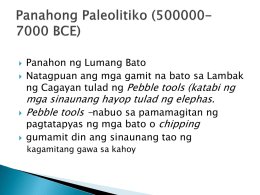 Panahong Paleolitiko (500000-7000 BCE) - HEKASI 1-7