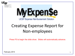 Creating an Expense Report for Non