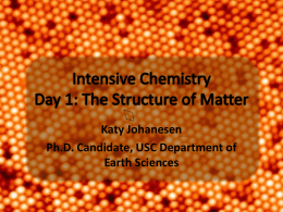 Intensive Chemistry: the Structure of Matter