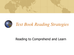 Text Book Reading Strategies