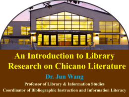 An Introduction to Library Research on Chicano Literature ()