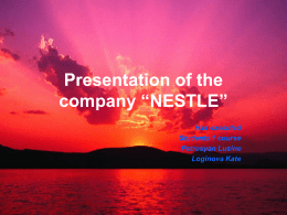 Presentation of the company “NESTLE”