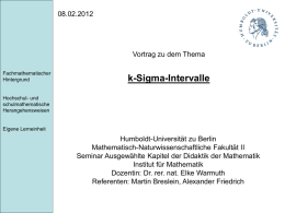 k-sigma-Intervalle - Mathematik und ihre Didaktik