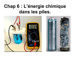 Chap 6 : L`énergie chimique dans les piles.
