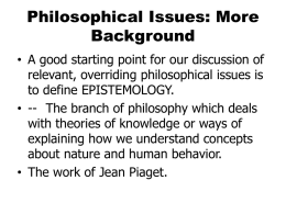 Philosophical Issues