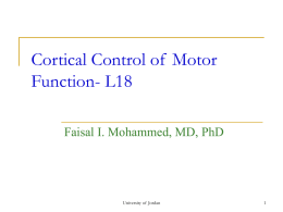 Cortical Control of Motor Function-L18