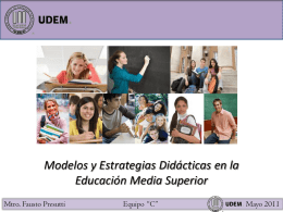 Modelos y Estrategias Didácticas en la Educación Media