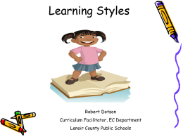Learning Styles - Lenoir County Public Schools