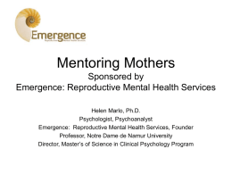 transitioning to motherhood - Emergence Reproductive Mental Health