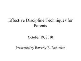 Effective Discipline Techniques PowerPoint