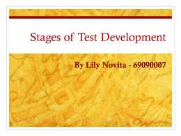 Stages of Test Development
