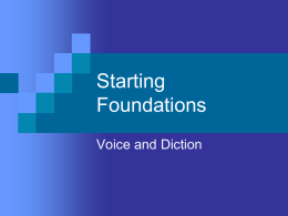 Voice and Diction overview ppt