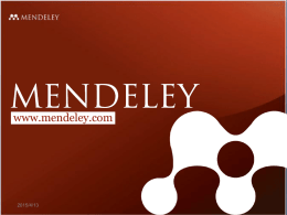 Mendeley使用介绍