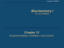 12 Enzyme Kinetics - School of Chemistry and Biochemistry