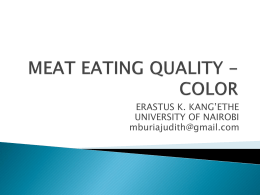 MEAT EATING QUALITY - COLOR