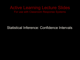 Active Learning Lecture Slides For use with