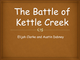 The Battle of Kettle Creek