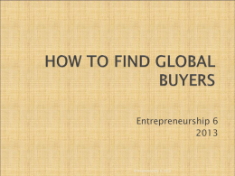 Week 3 How to Find Global Buyer