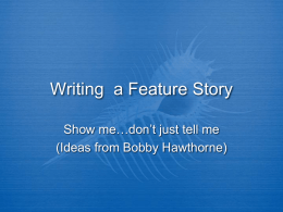 Writing a Feature Story