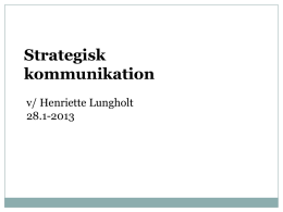 Strategisk kommunikation 28.1-13