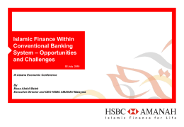 Islamic Finance Within Conventional Banking System