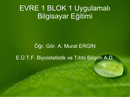 E1B1UgulamaliBilgisayarEgitimi - Biyoistatistik ve Tıbbi Bilişim