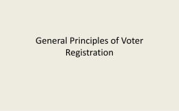 Principles of Voter Registration - Chief Electoral Officer Jammu