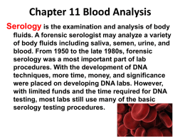 Ch 11 Blood Analysis Notes