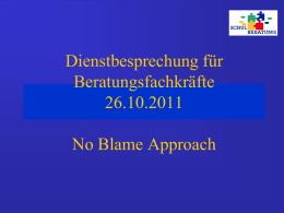 No-Blame-Approach: Präsentation von Jürgen Wander