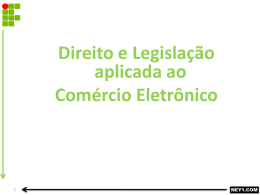 direito e legislação aplicada ao comércio eletrônico