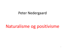 Naturalisme og positivisme
