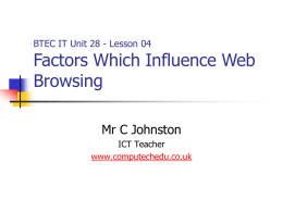 Factors Which Influence Performance of Web Browsing