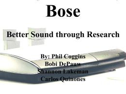 Bose Presentation