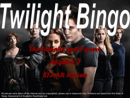 Algebra I STAAR Review Twilight Bingo