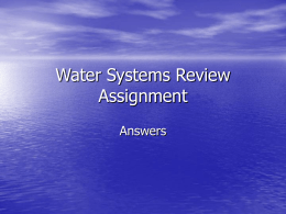 Water Systems Review Assignment